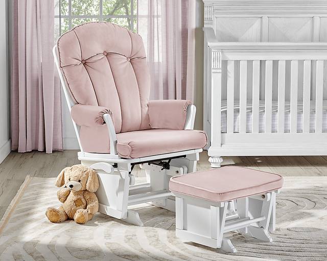 Baby Cache Vanya Pink Glider and Ottoman - Thumbnail - Image 4