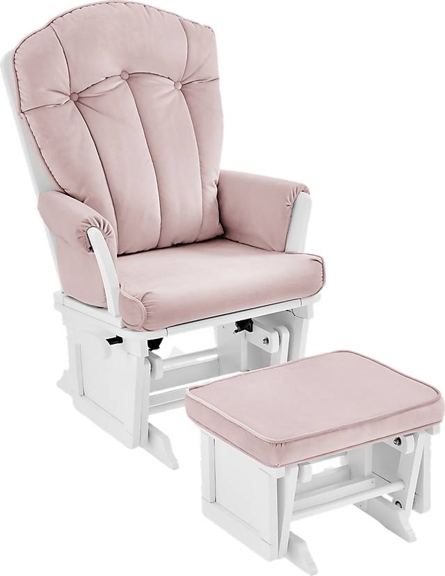 Baby Cache Vanya Pink Glider and Ottoman - Thumbnail - Image 1
