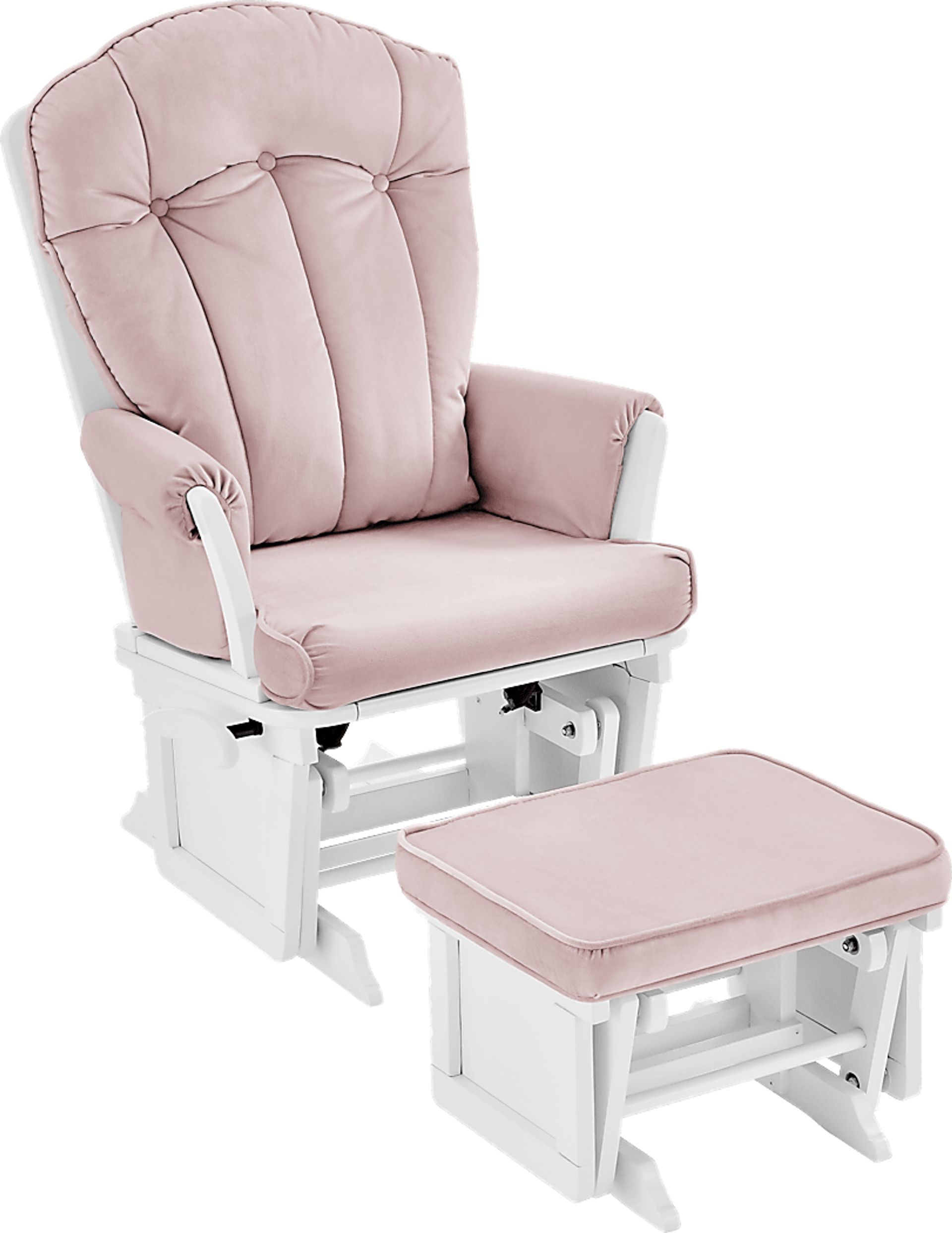 Baby Cache Vanya Pink Glider and Ottoman - Image 1