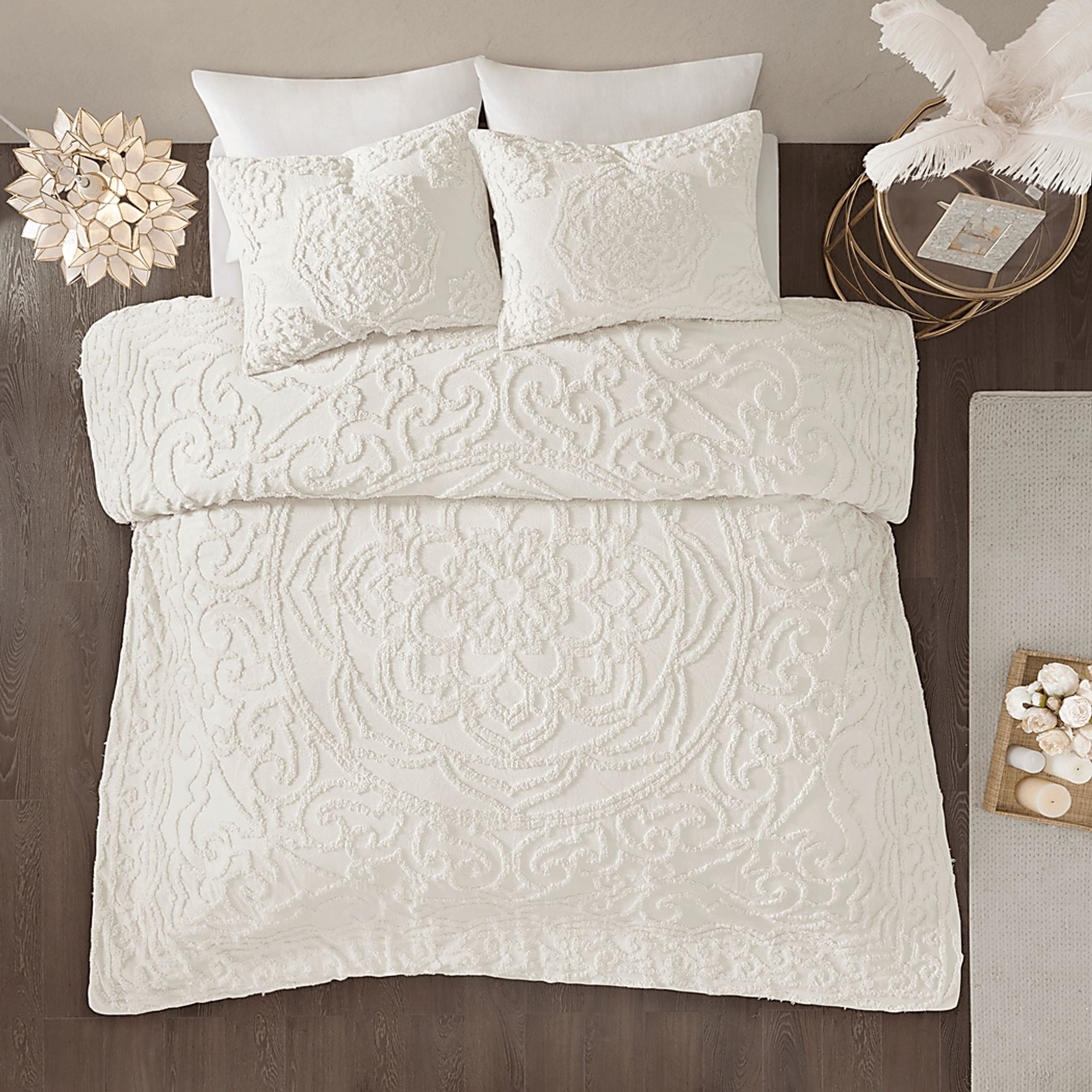 Baccich White 3 Pc King/California King Comforter Set - Image 3