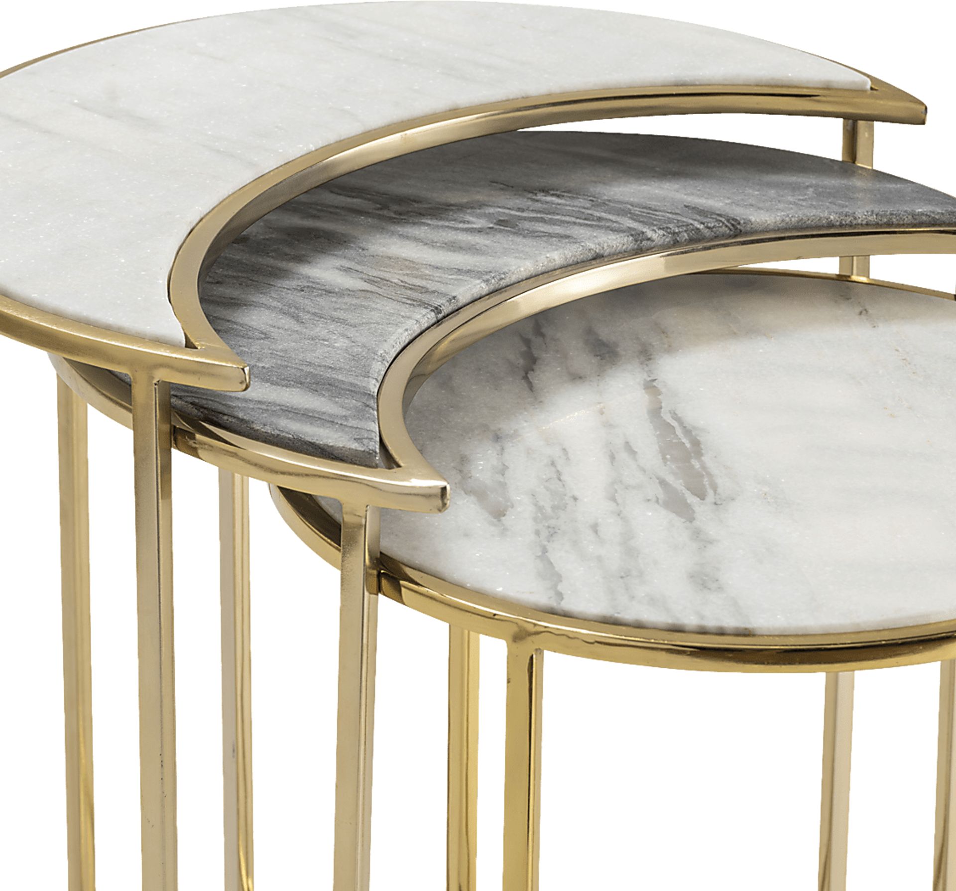 Backbay White Nesting Tables, Set of 3 - Image 2