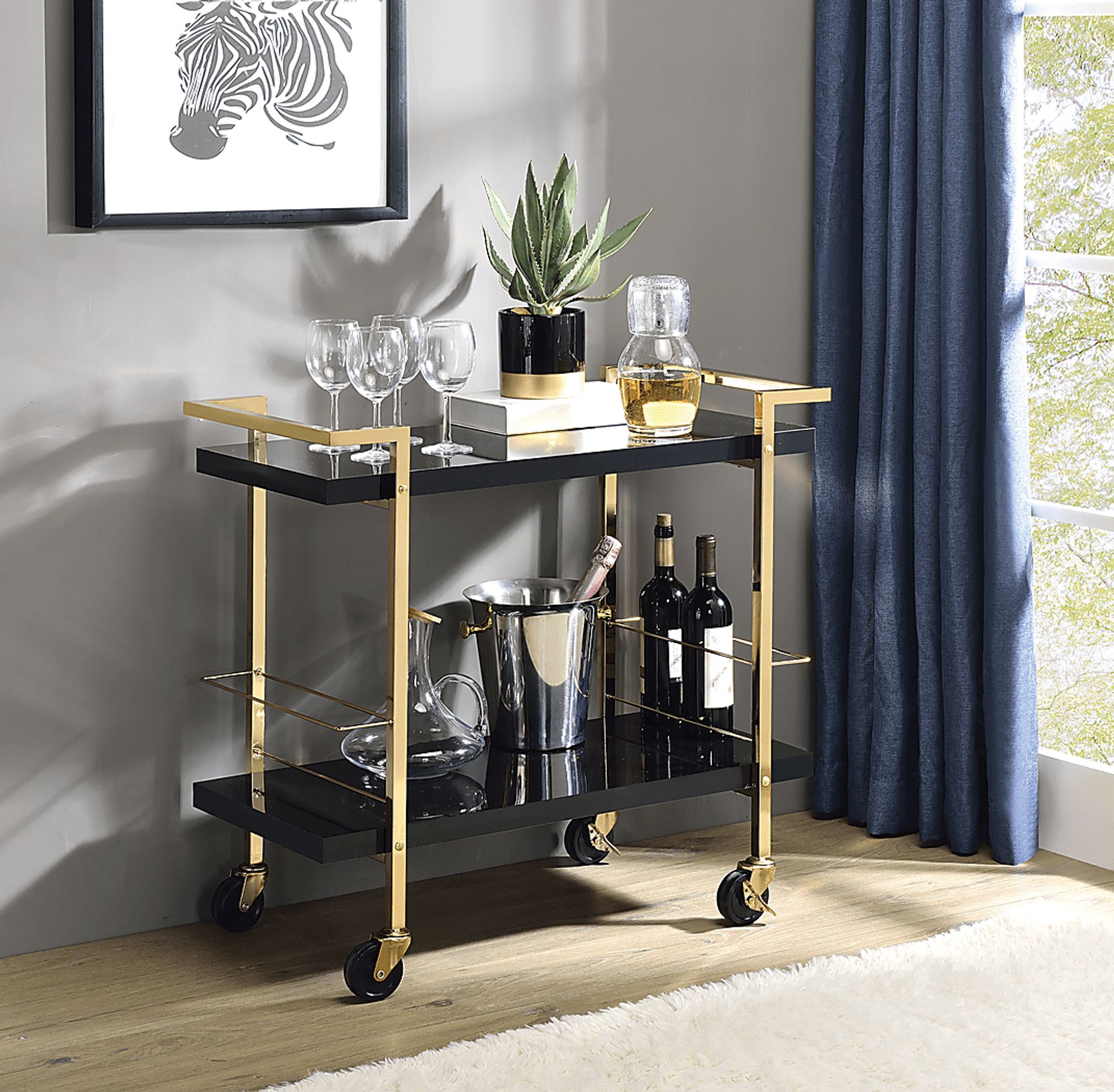 Baddsley Black Bar Cart - Image 2