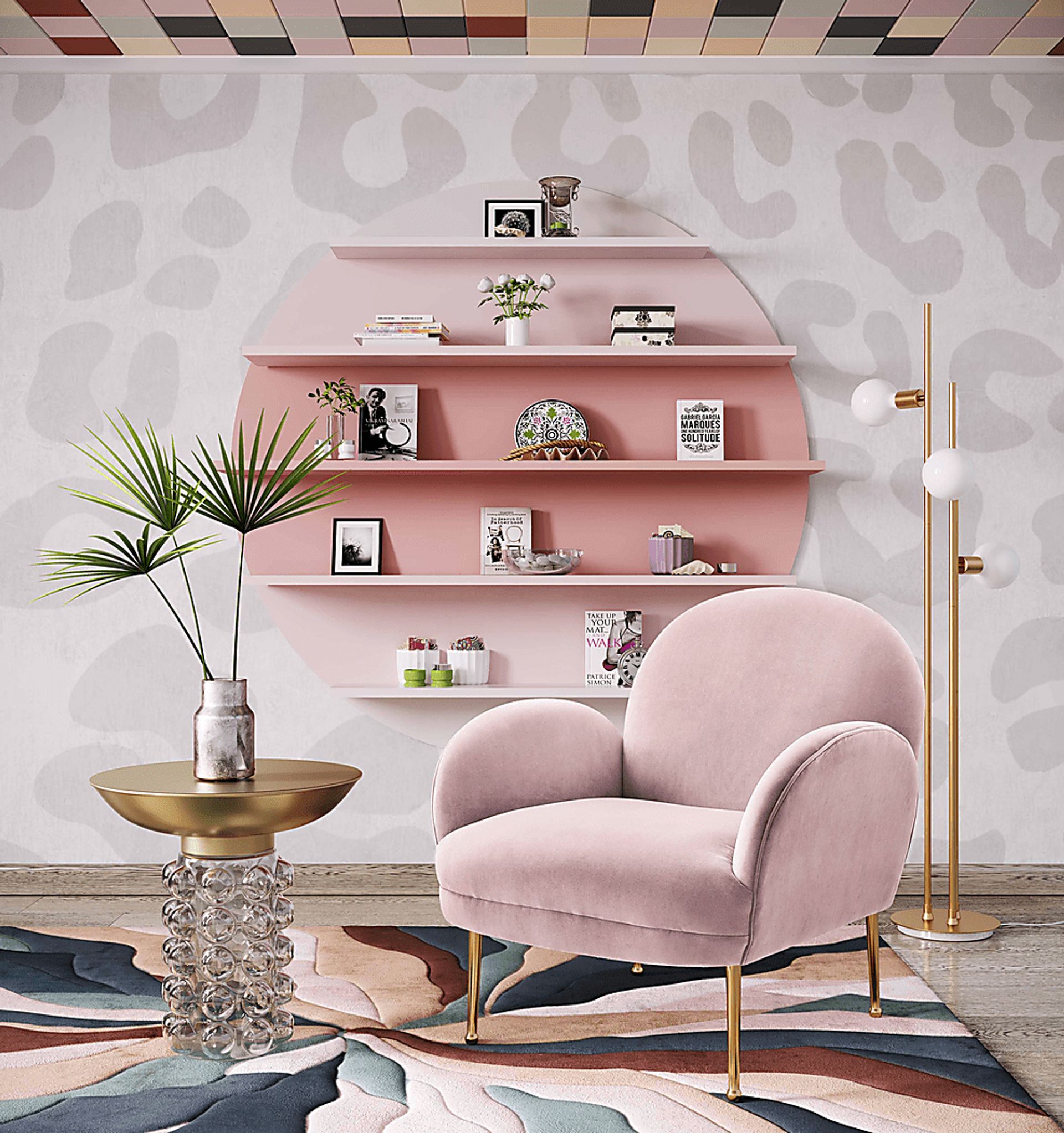 Baffi Blush Accent Chair - Image 6