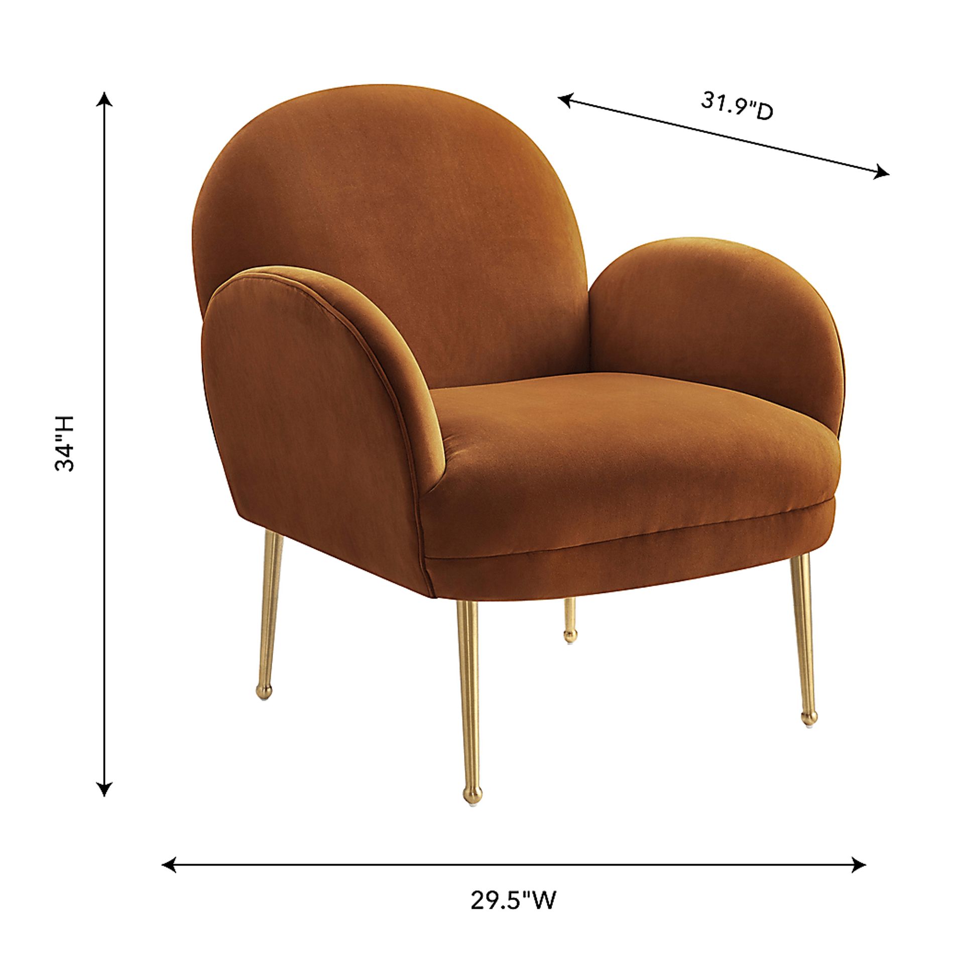 Baffi Cognac Accent Chair - Image 5