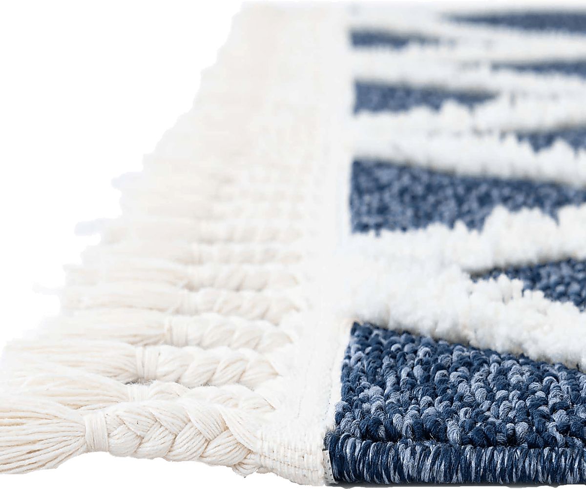 Bahari Navy,White Blue,White Polyester Fabric Rugs | Rooms to Go