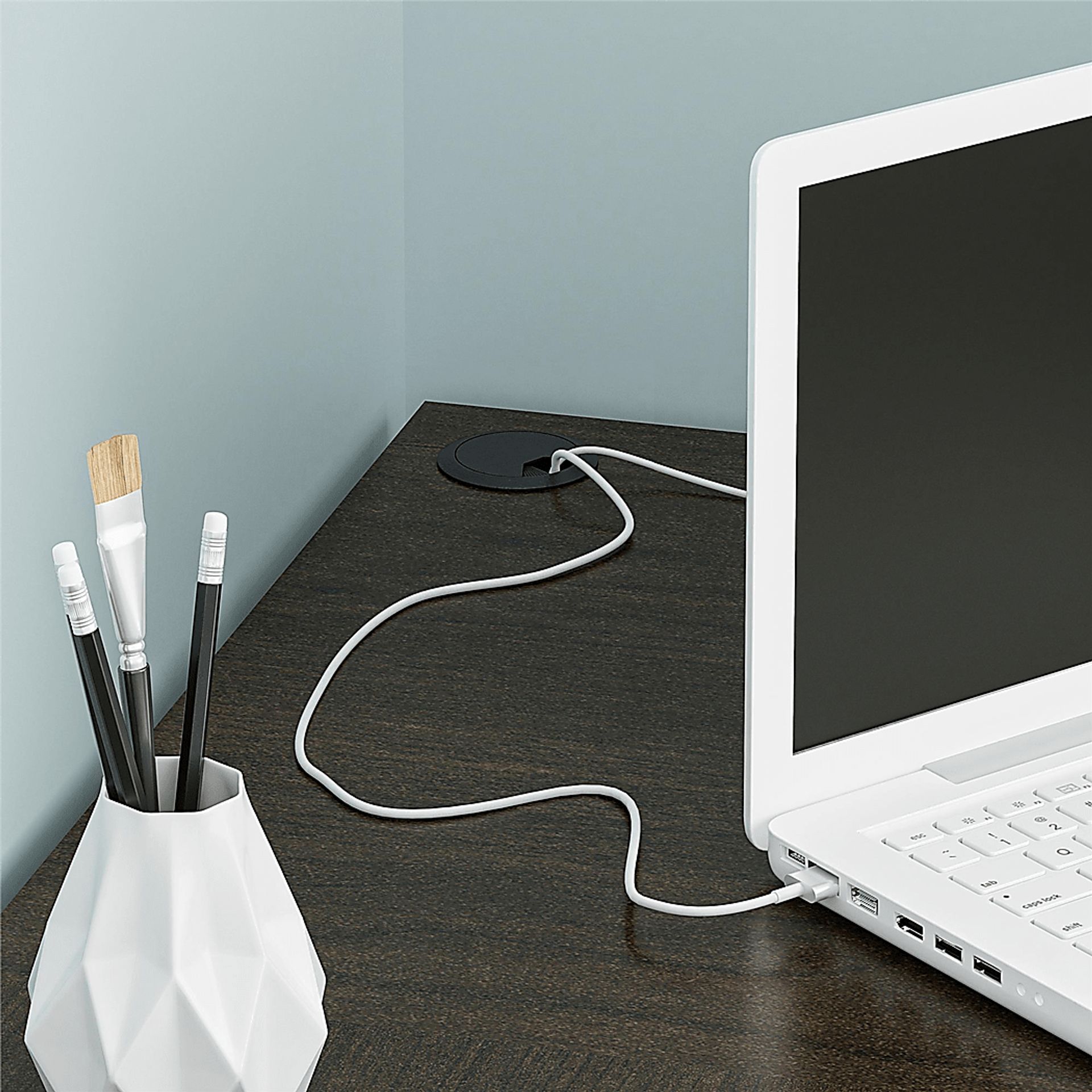 Bahnson Brown Desk - Image 3