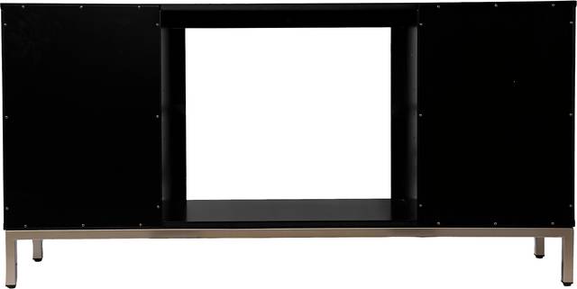 Baillon II Black 58 in. Console With Electric Log Fireplace - Thumbnail - Image 3
