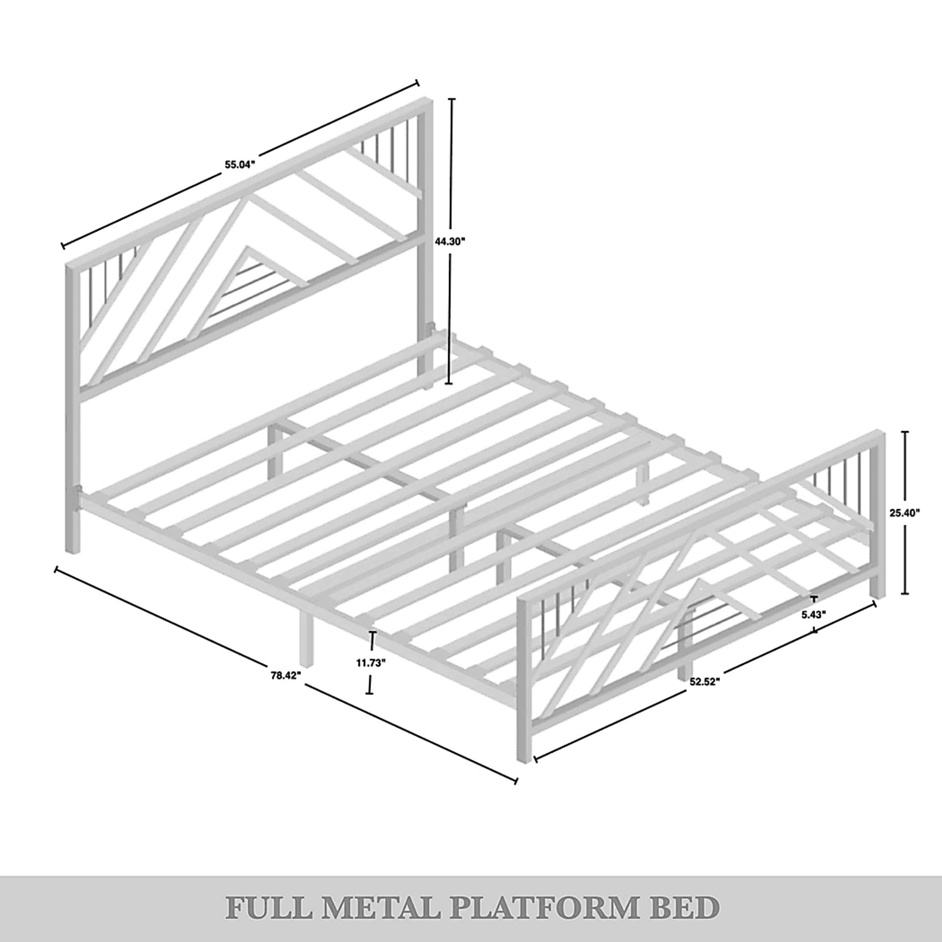 Bainfair Black Full Metal Bed - Image 7
