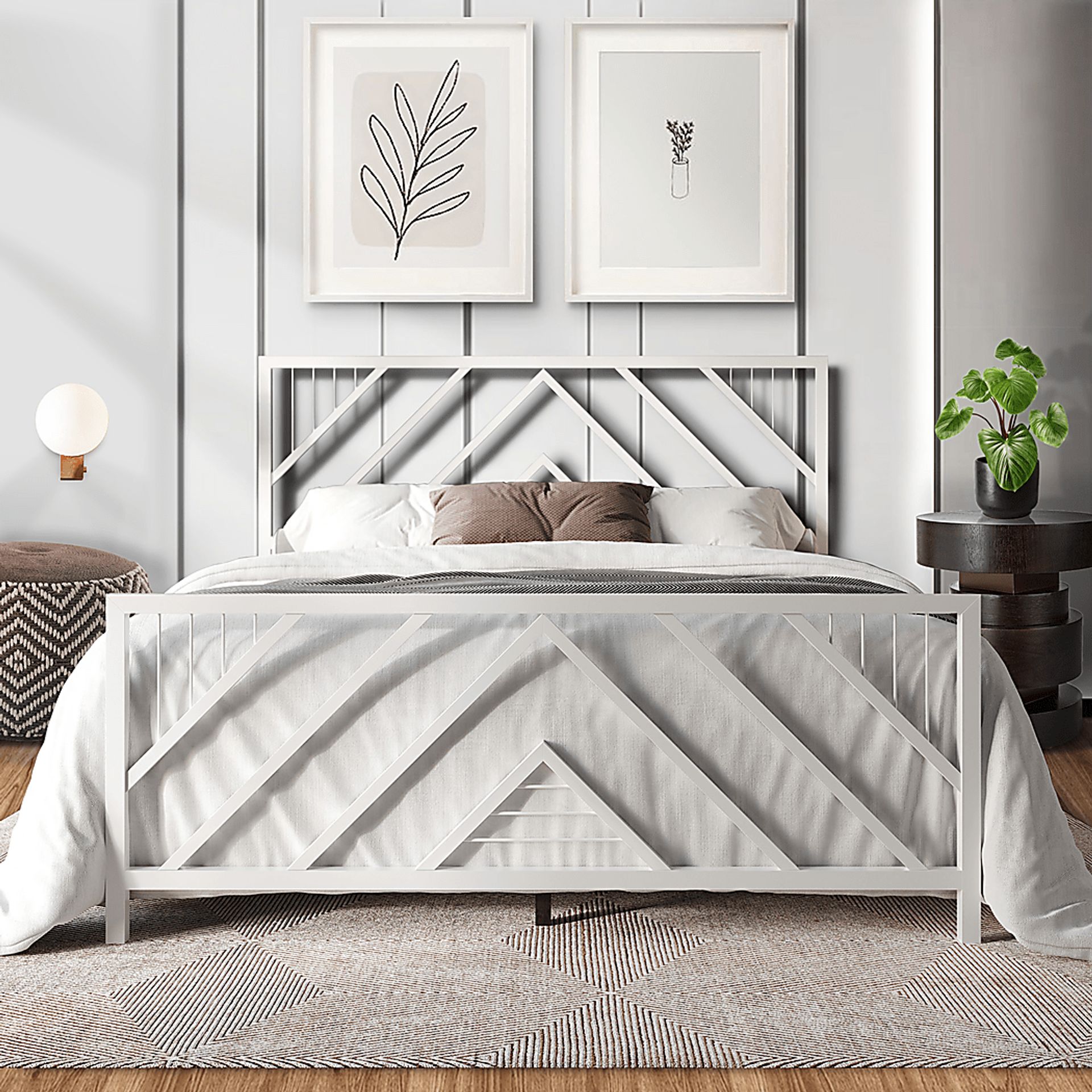 Bainfair White King Metal Bed - Image 2