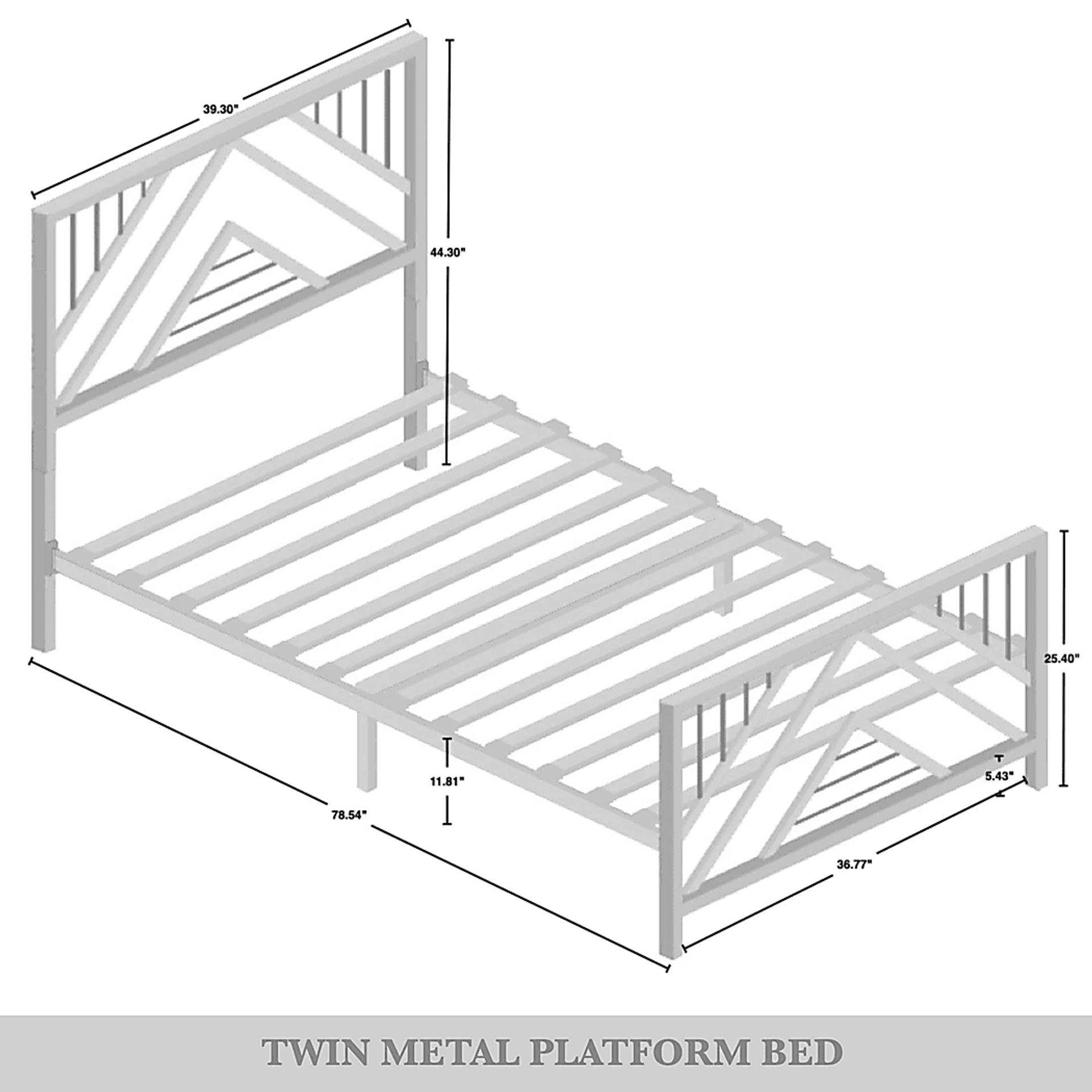 Bainfair White Twin Metal Bed - Image 6