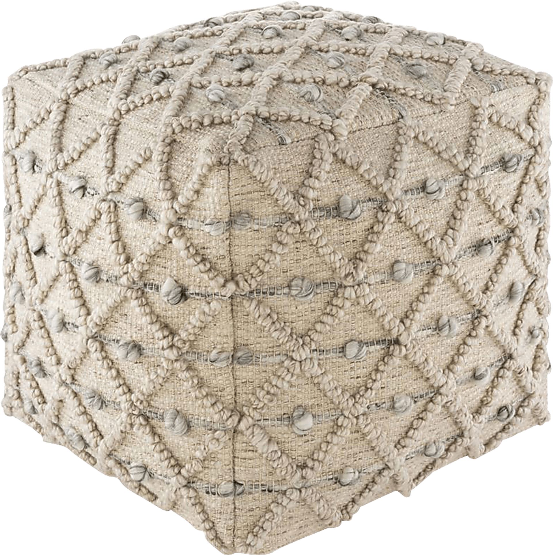 Baiul Beige Pouf - Image 1
