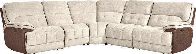 Bakersfield Beige 5 Pc Dual Power Reclining Sectional - Thumbnail - Image 3
