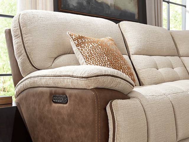 Bakersfield Beige 5 Pc Dual Power Reclining Sectional - Thumbnail - Image 4