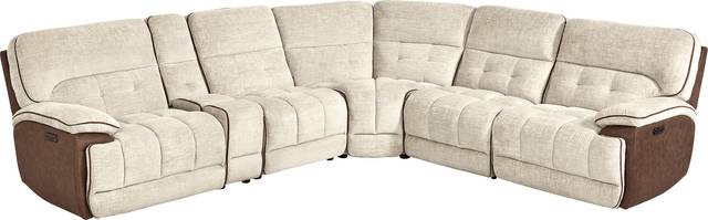 Bakersfield Beige 6 Pc Dual Power Reclining Sectional - Thumbnail - Image 3