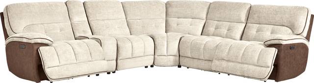 Bakersfield Beige 6 Pc Dual Power Reclining Sectional - Thumbnail - Image 1