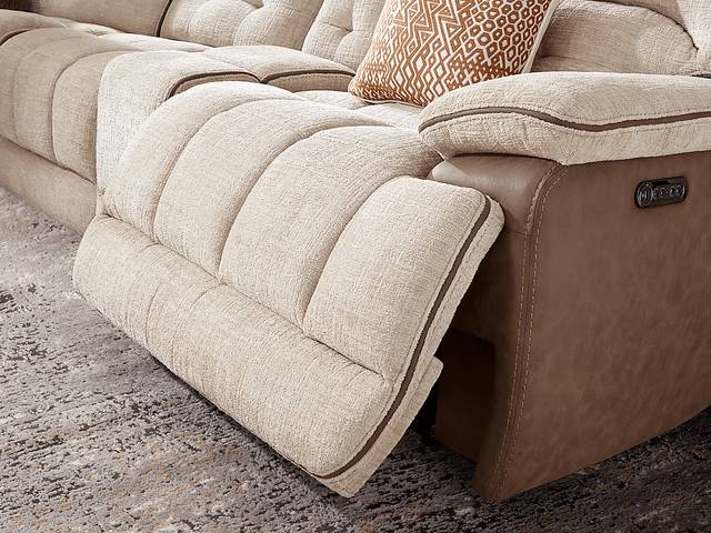 Bakersfield Beige 6 Pc Dual Power Reclining Sectional - Thumbnail - Image 4
