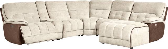 Bakersfield Beige 6 Pc Dual Power Reclining Sectional - Thumbnail - Image 1