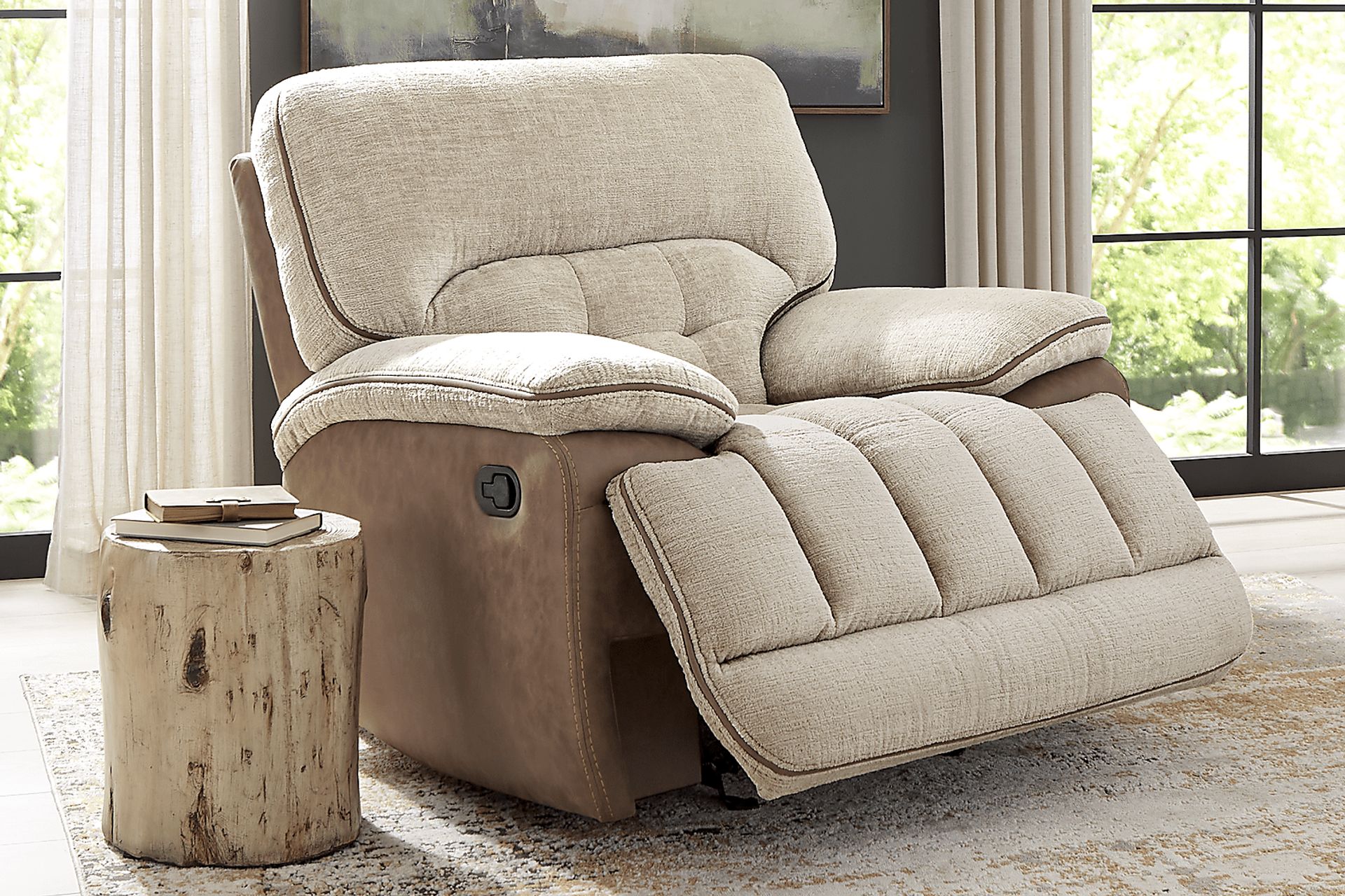 Bakersfield Beige Glider Recliner - Image 3