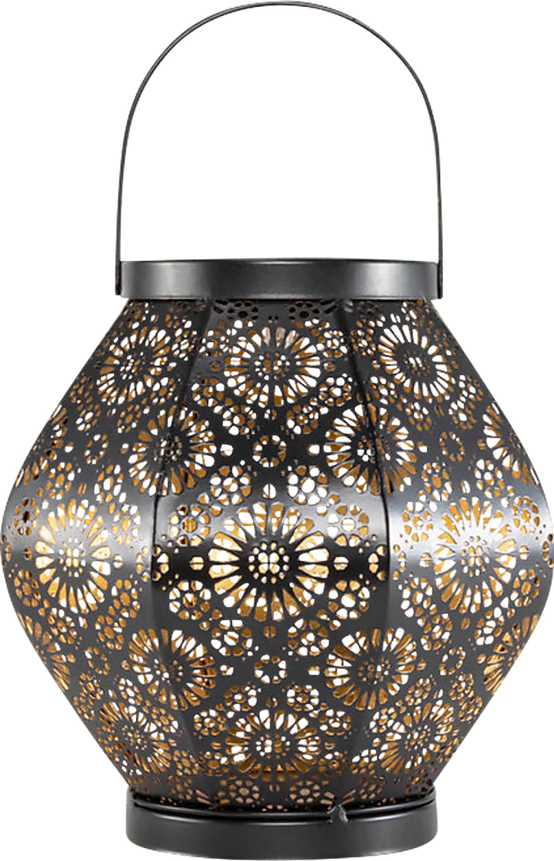 Bakika Black Outdoor Solar Lantern - Image 1