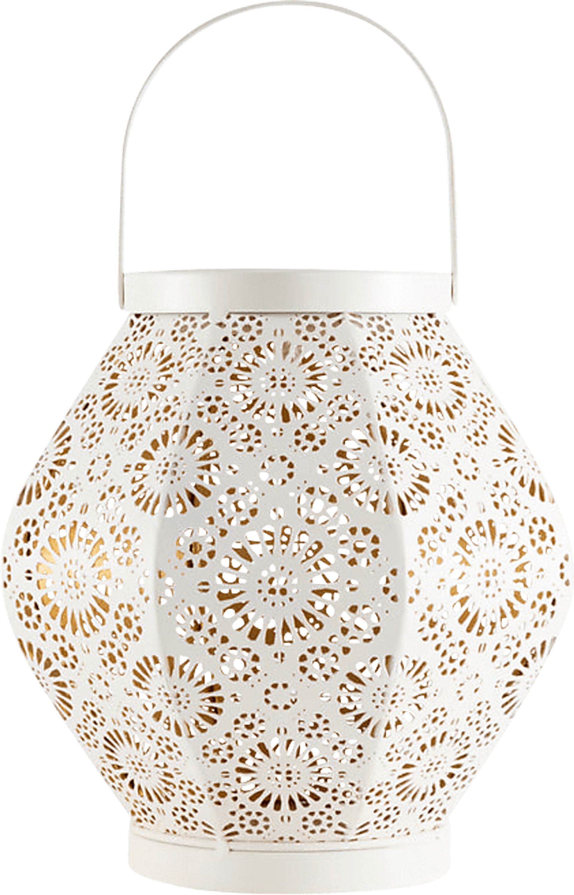 Bakika White Outdoor Solar Lantern - Image 1