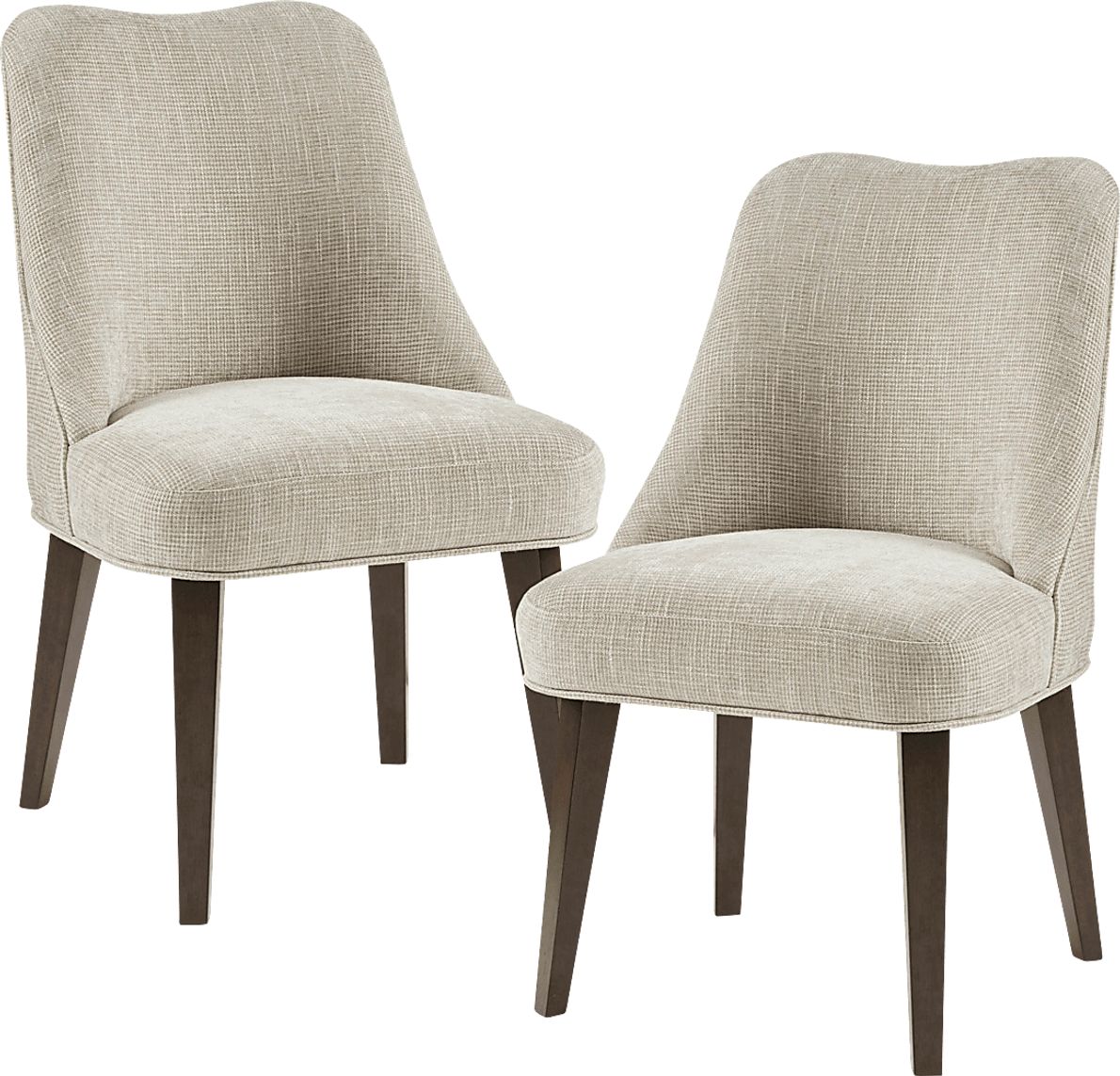 Balasco Beige Colors,Light Wood,White Polyester Fabric Dining Chair