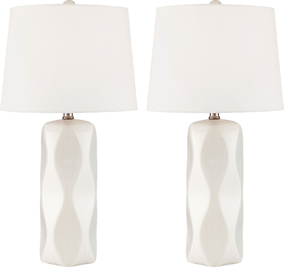 Balbach White Table Lamps, Set of 2