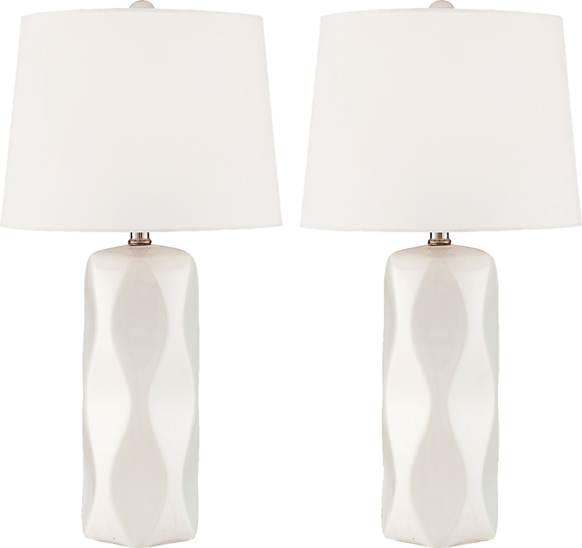 Balbach White Table Lamps, Set of 2 - Image 1
