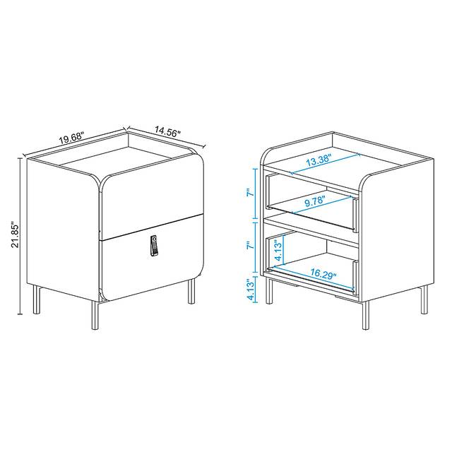 Balcome Black Nightstand - Thumbnail - Image 8