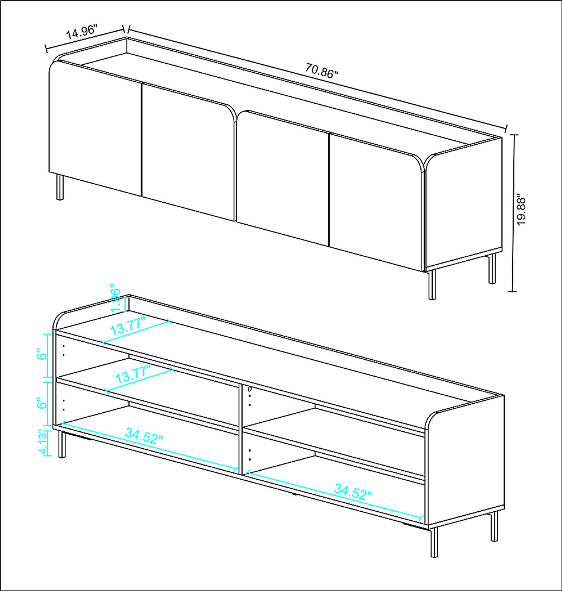 Balcome White 71 in. Console - Image 10