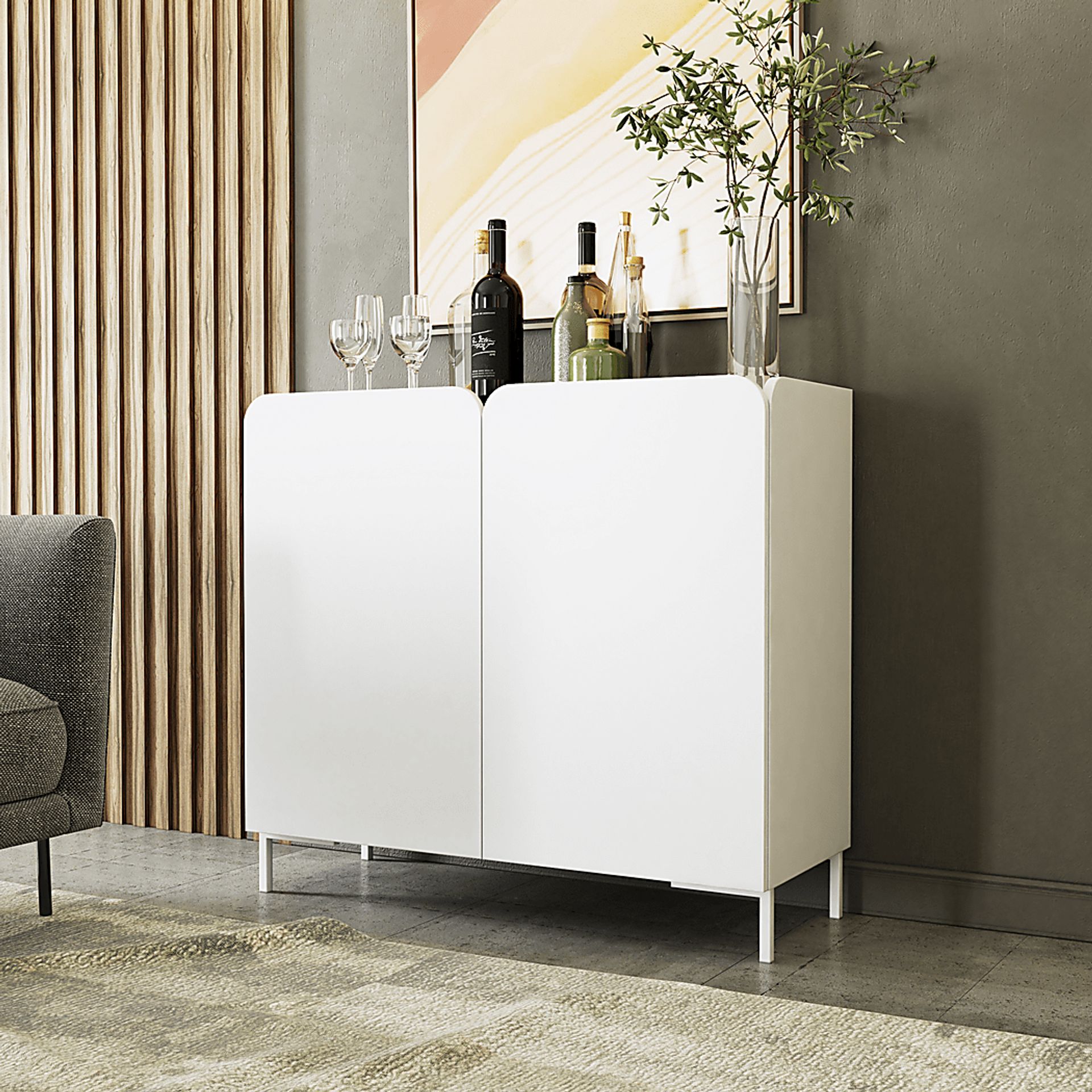 Balcome White Accent Cabinet - Image 2