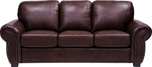 Balencia Dark Brown Leather Sofa - Thumbnail - Image 1