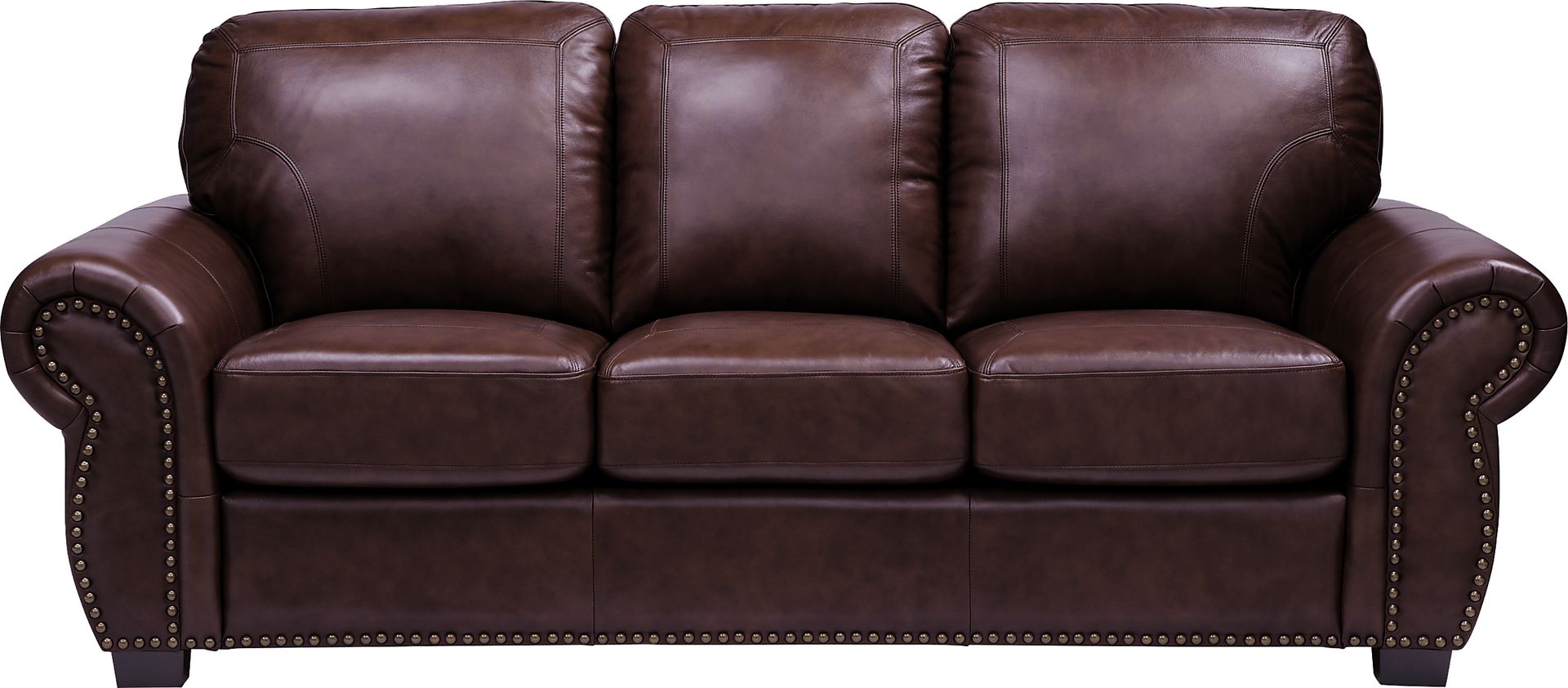 Balencia Dark Brown Leather Sofa - Image 1