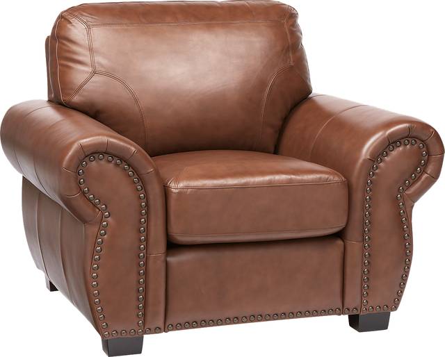 Balencia Light Brown Leather Chair - Thumbnail - Image 1