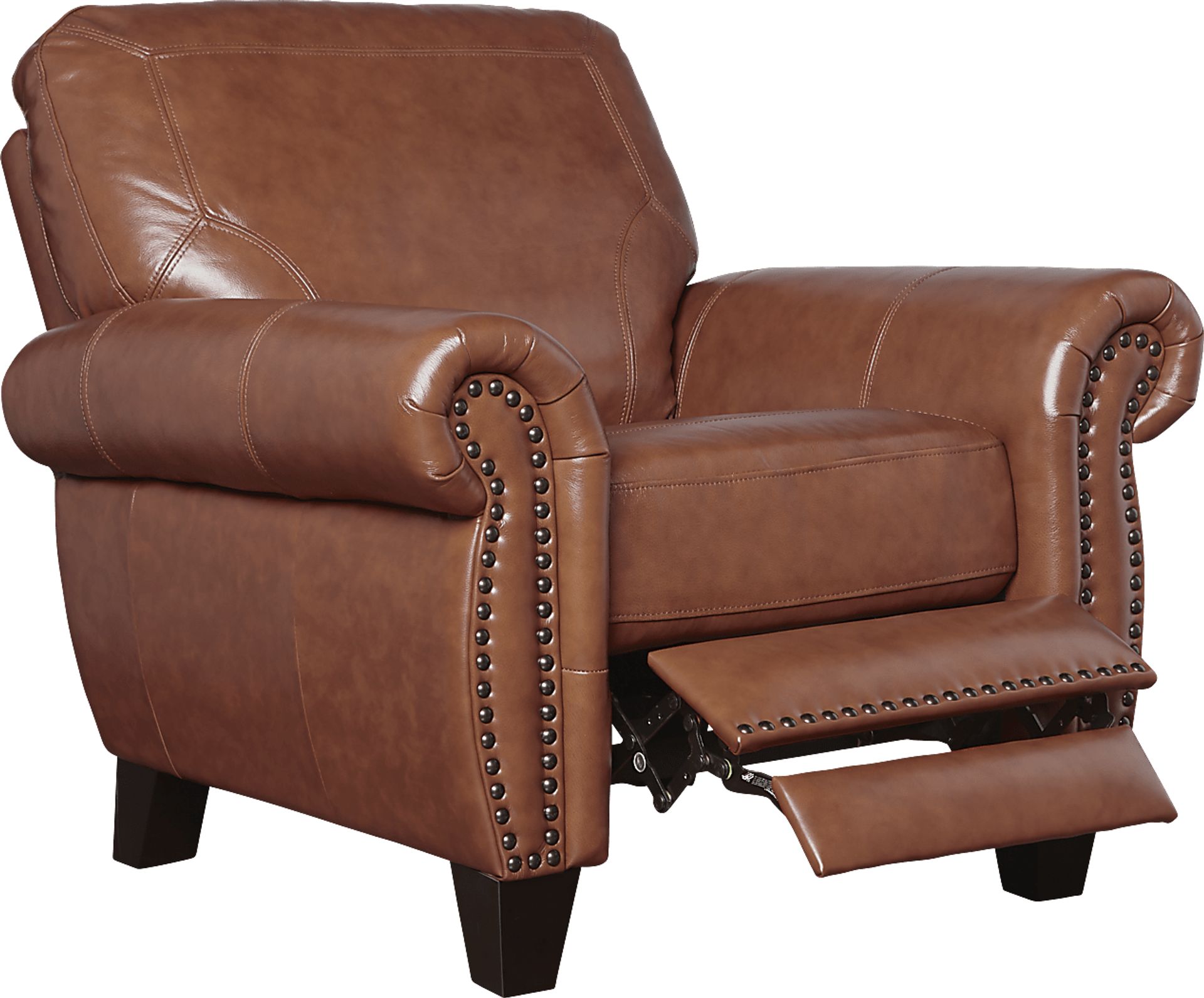 Balencia Light Brown Leather Recliner - Image 2