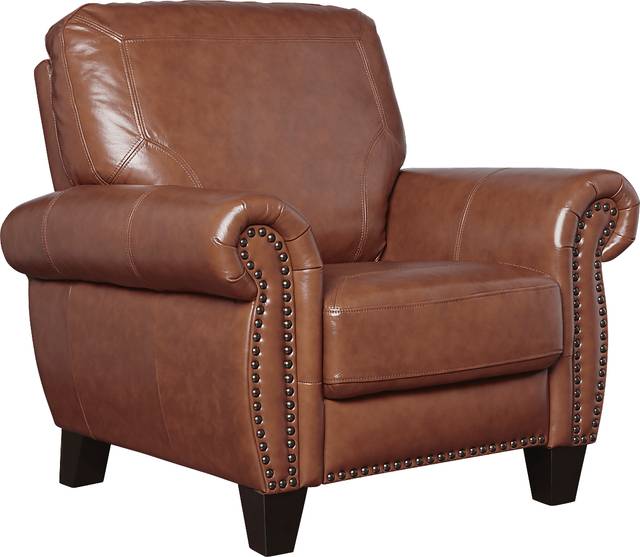 Balencia Light Brown Leather Recliner - Thumbnail - Image 1