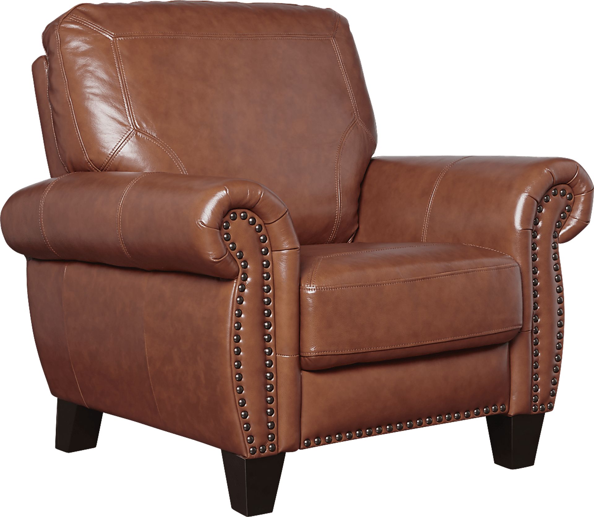 Balencia Light Brown Leather Recliner - Image 1