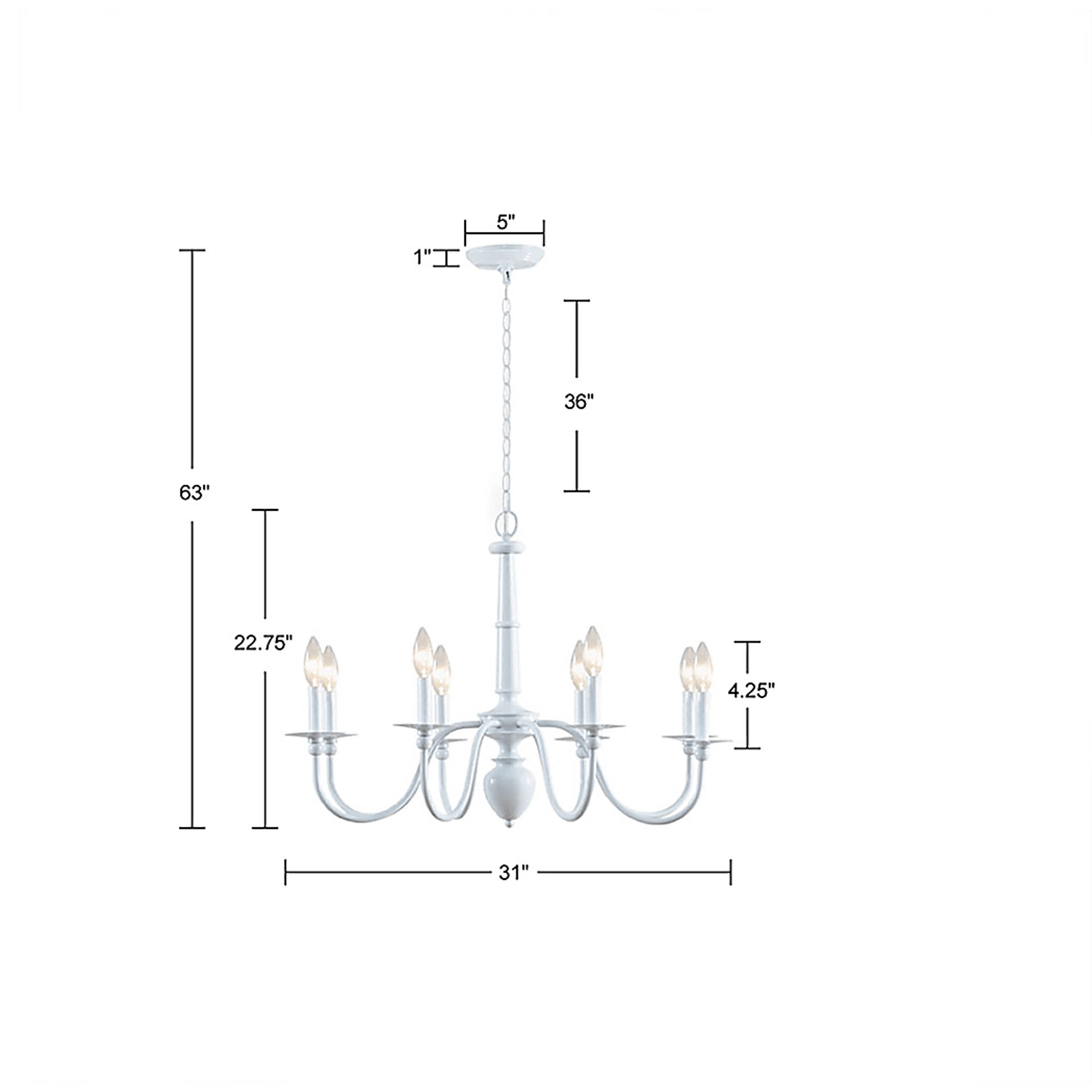 Balfour Oaks White Chandelier - Image 10