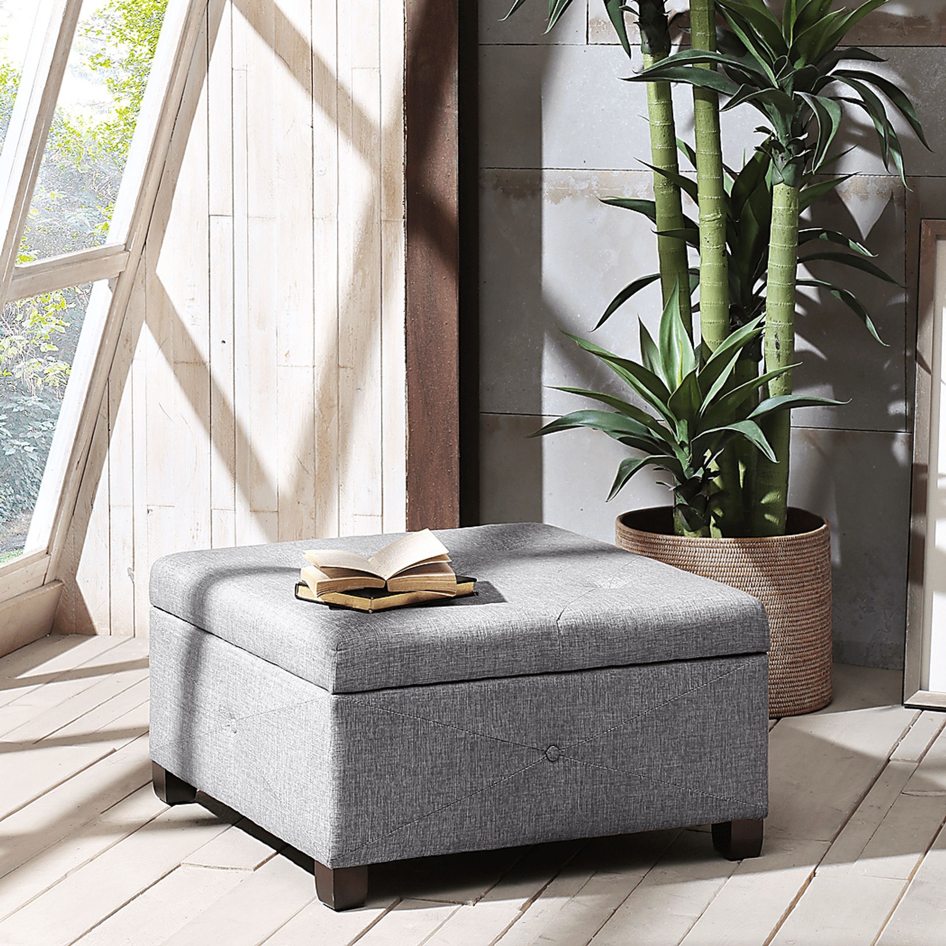 Balkin Charcoal Ottoman - Image 4