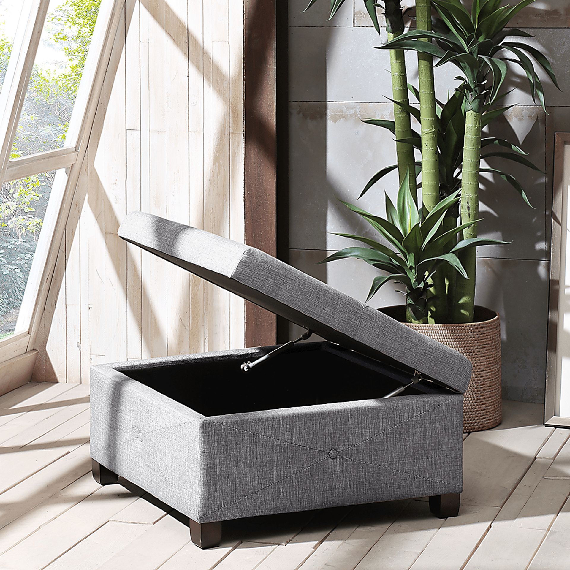 Balkin Charcoal Ottoman - Image 5