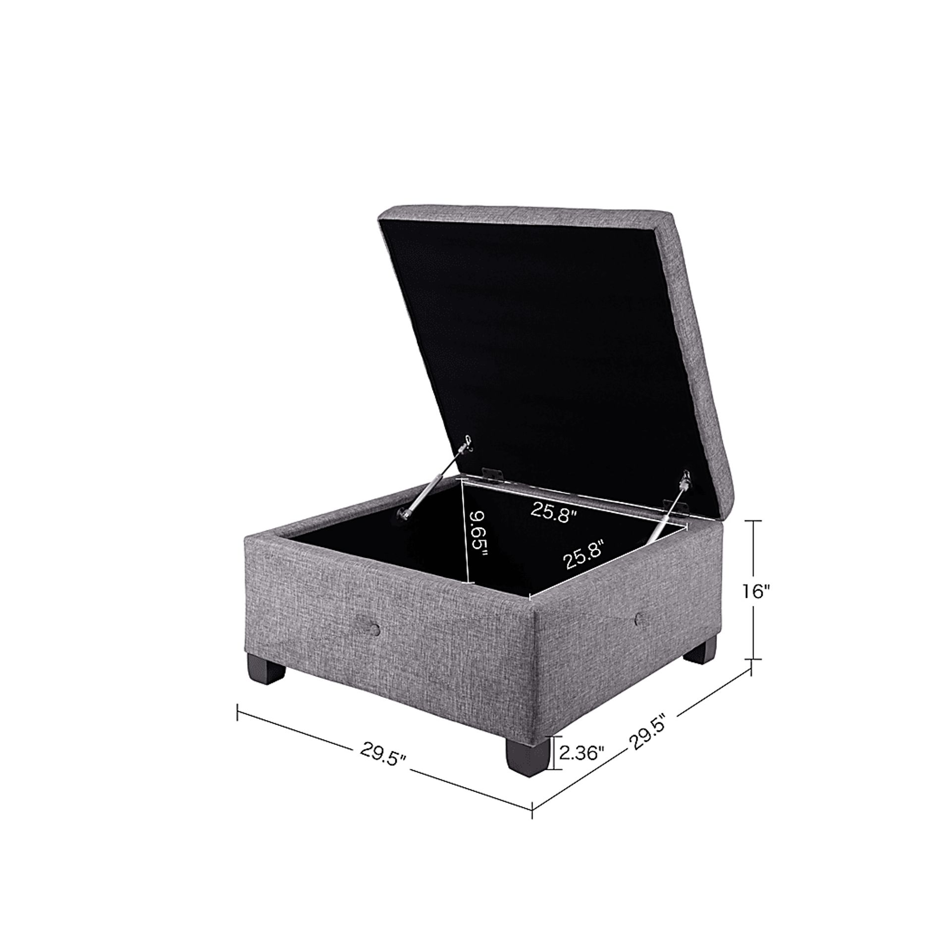 Balkin Charcoal Ottoman - Image 6