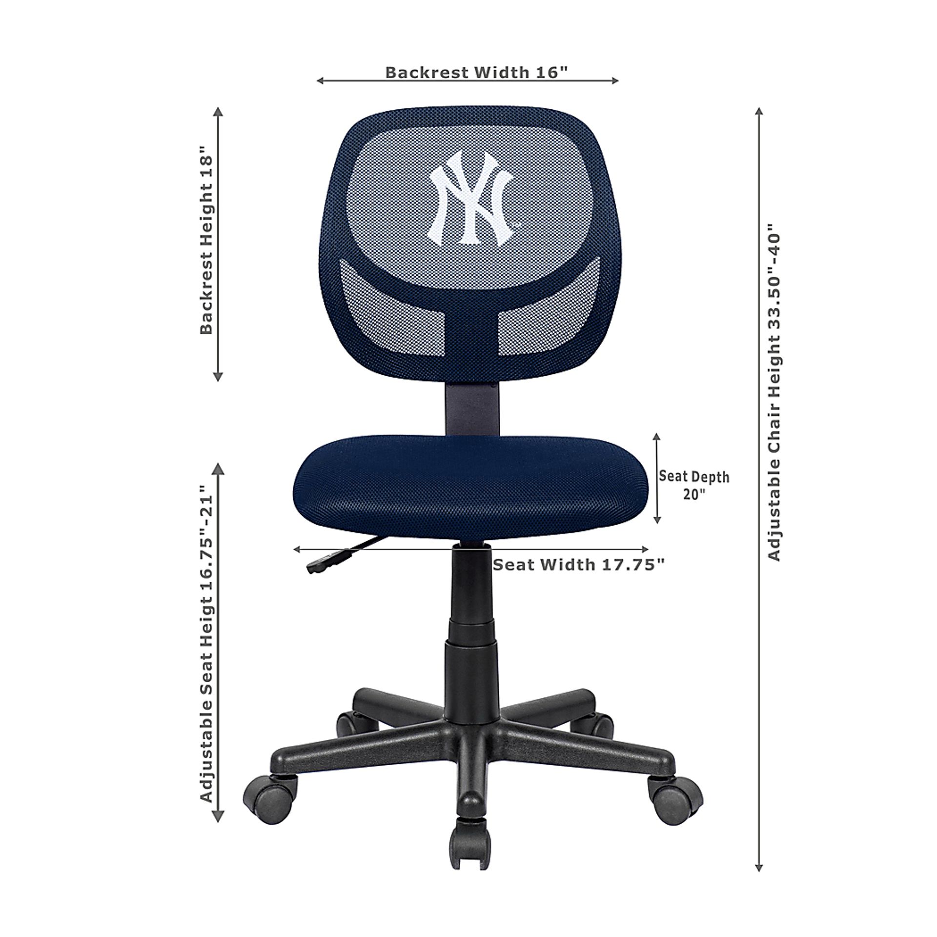 Ball Hacker MBL New York Yankees Navy Desk Chair - Image 5