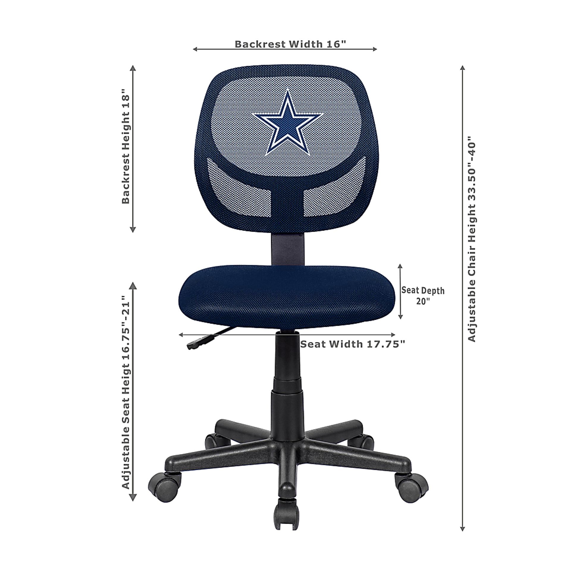 Dallas Cowboys Navy Desk Chair - Image 5