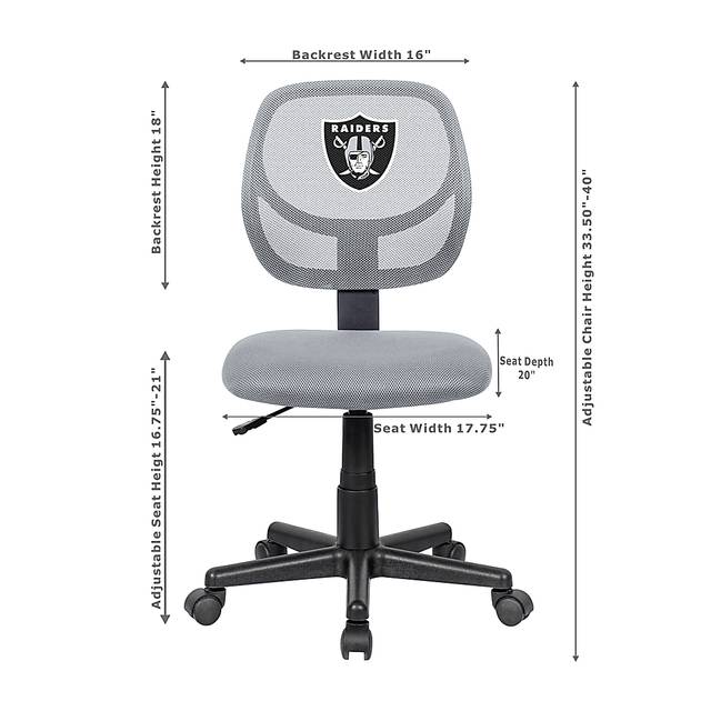 Las Vegas Raiders Gray Desk Chair - Thumbnail - Image 5
