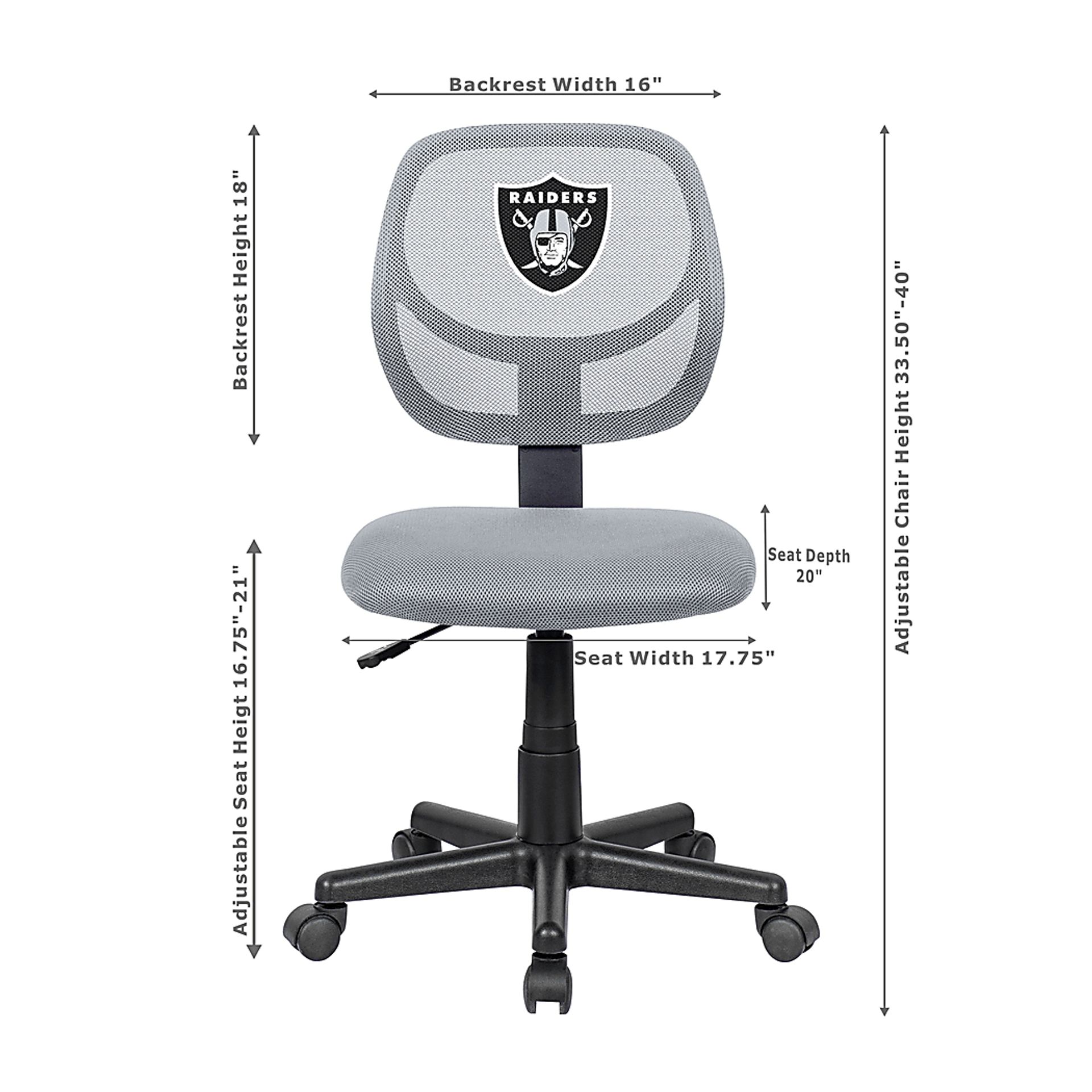 Las Vegas Raiders Gray Desk Chair - Image 5