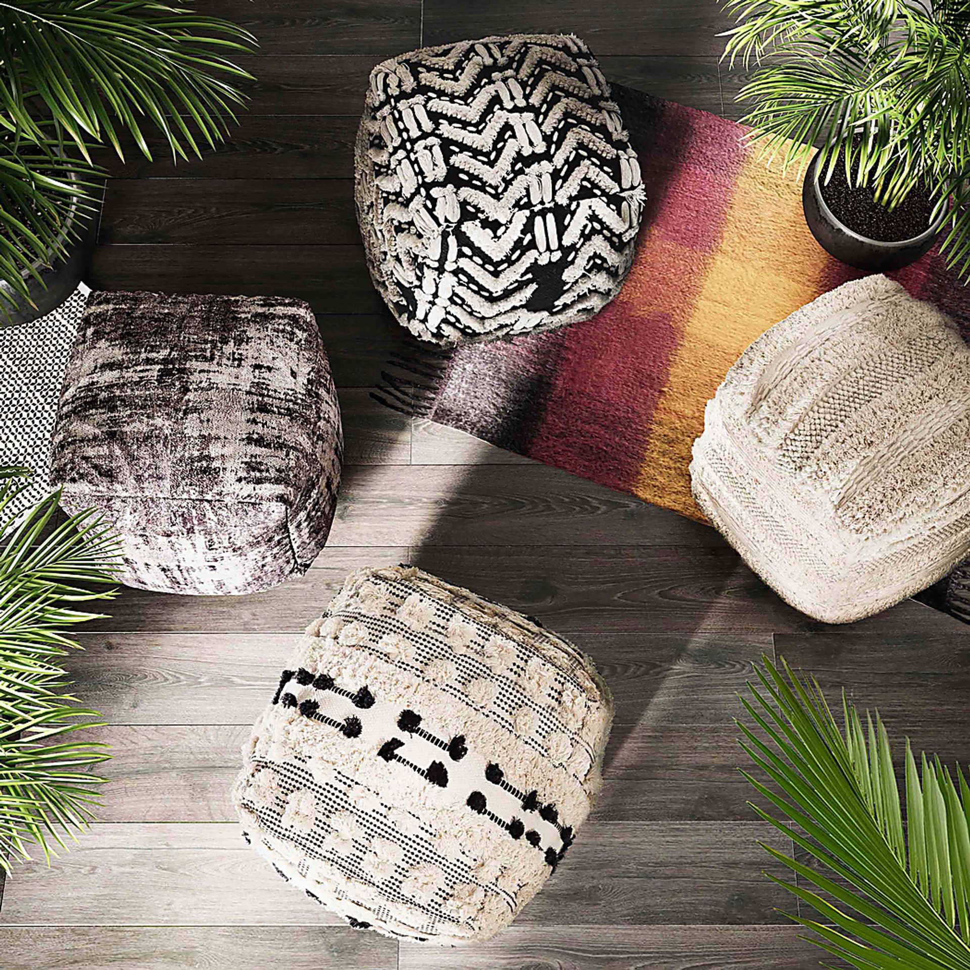 Ballera Beige Pouf - Image 5