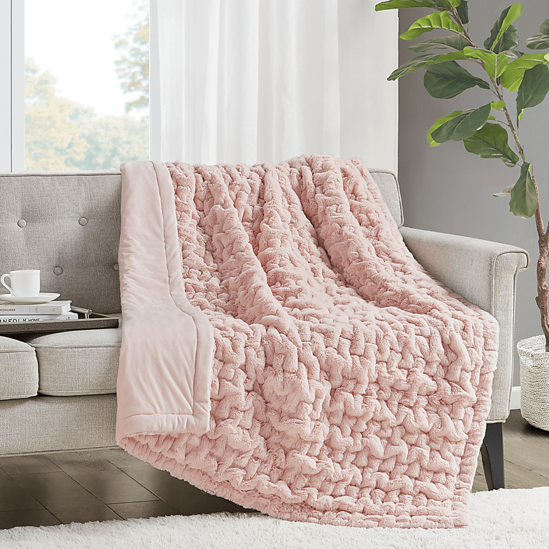 Balleyduff Blush Throw Blanket - Image 1