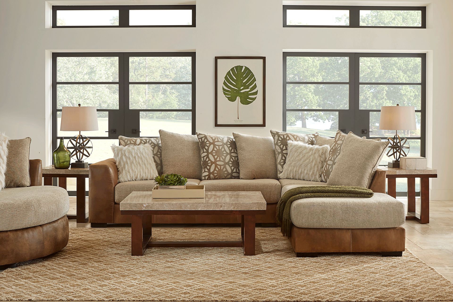Ballinger Beige 5 Pc Sectional Living Room - Image 1