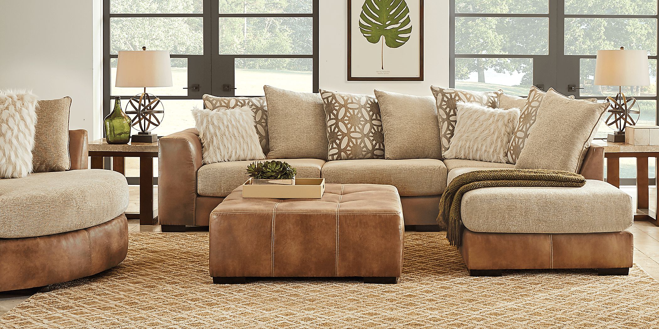 Ballinger Beige 6 Pc Sectional Living Room