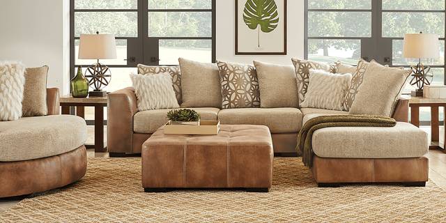 Ballinger Beige 6 Pc Sectional Living Room - Thumbnail - Image 1