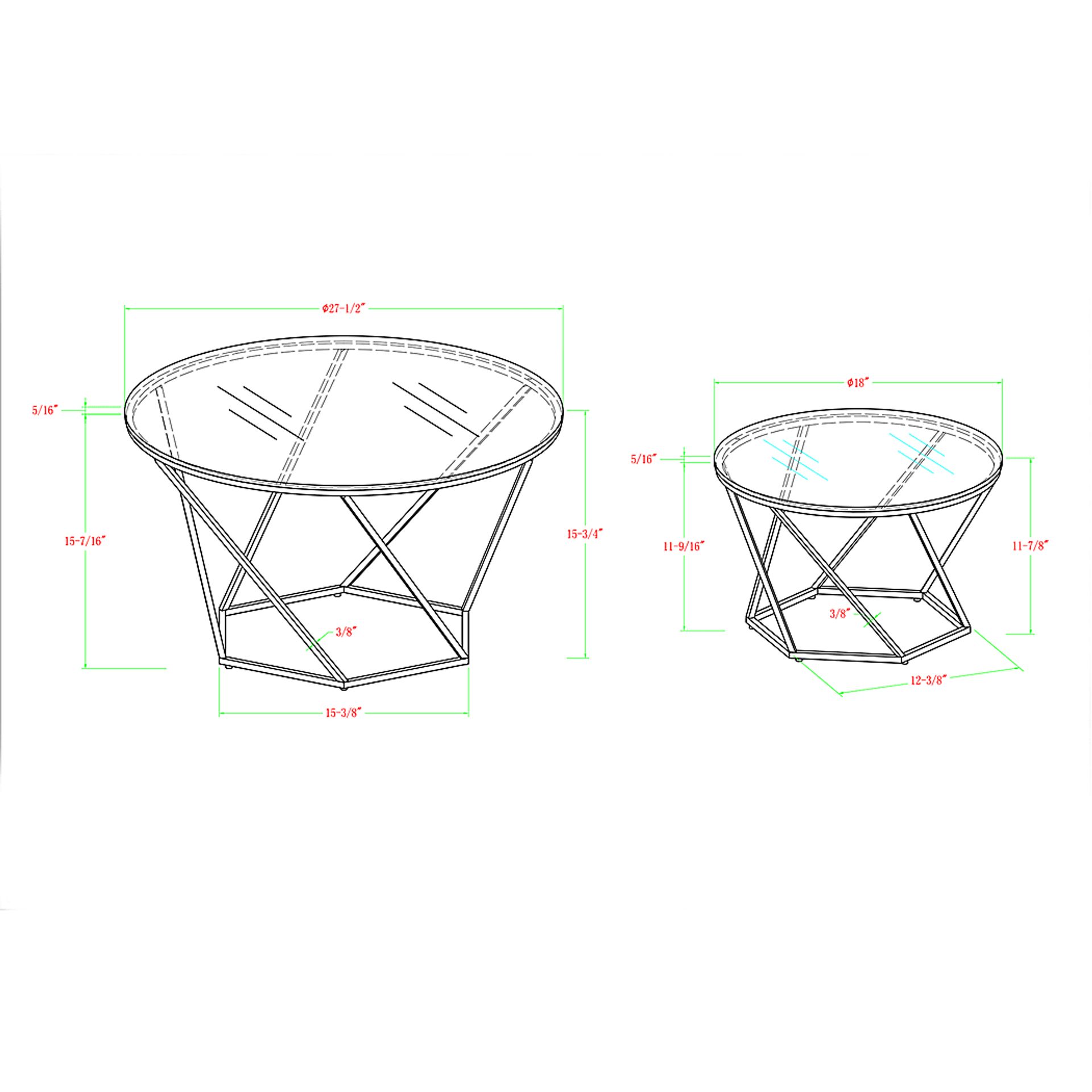 Ballonnes Gold Nesting Tables - Image 5